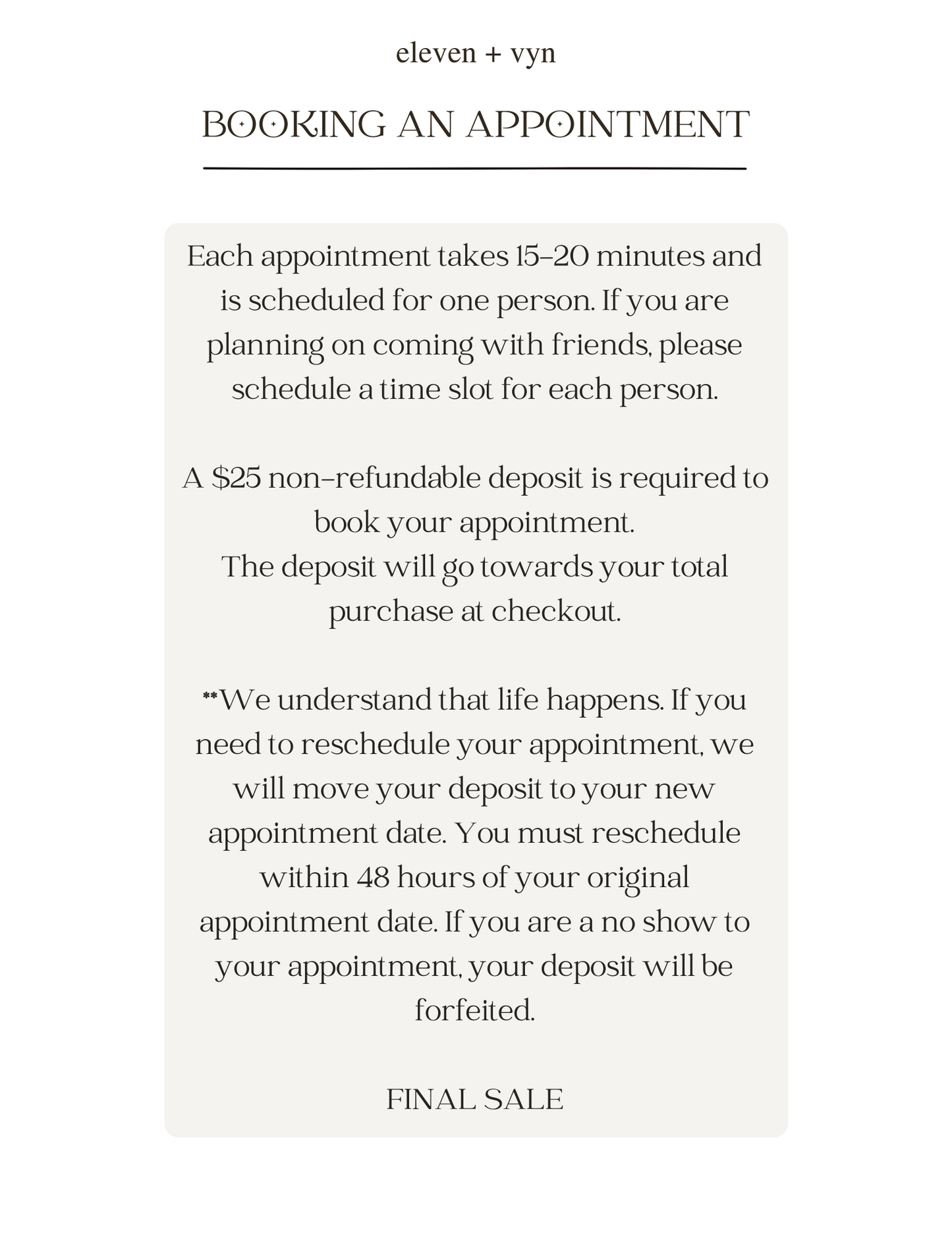 Permanent Jewelry Appointment