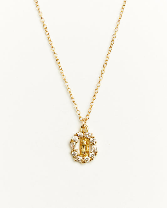 dainty mother mary necklace