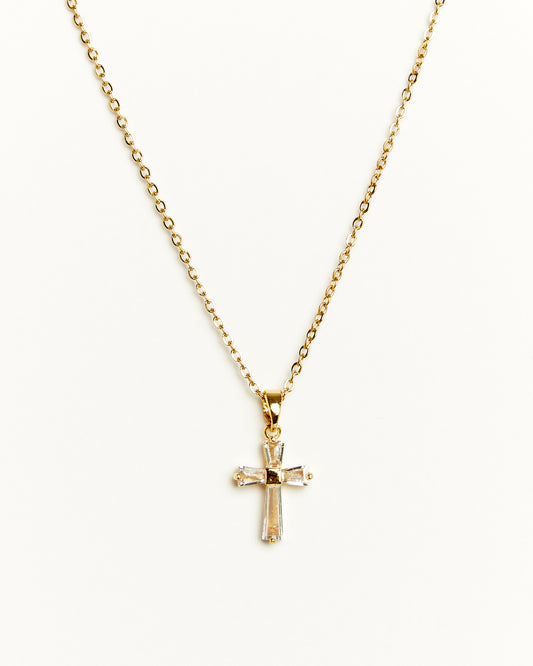 cross cz necklace