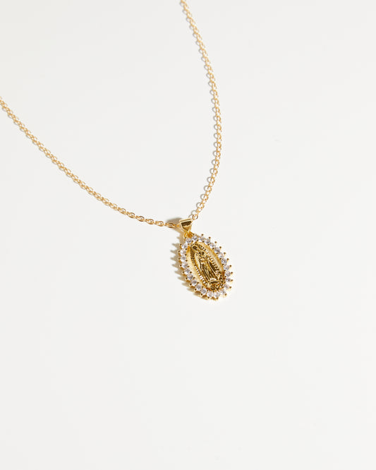 Mother Mary CZ necklace