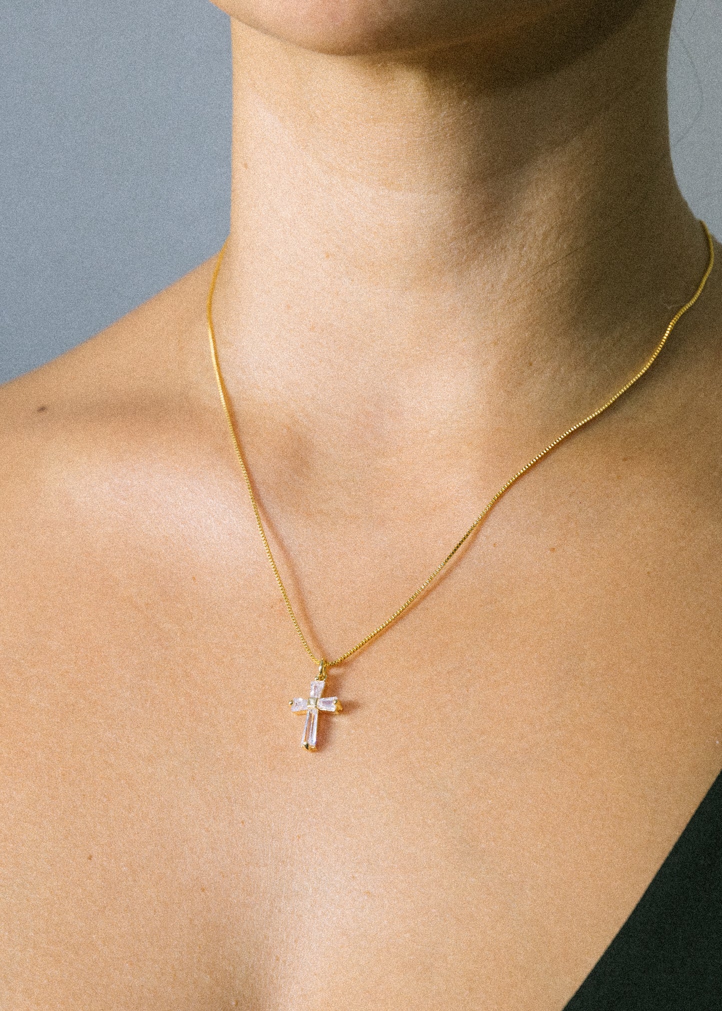 cross cz necklace