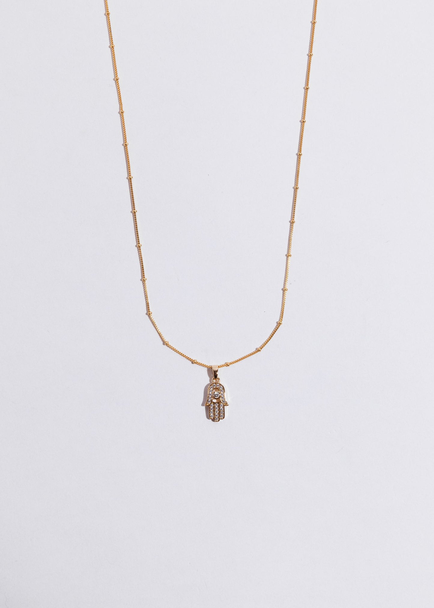 hamsa cz necklace