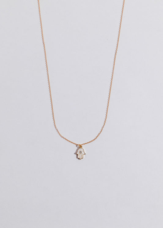 Hamsa Pearl Necklace